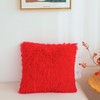 Red Plush Throw Pillow Covers 18"x18", Soft Decorative Fuzzy Fluffy