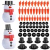 NIYANGLE Christmas Snowman Kit, Mini Black Hats Nose & Buttons