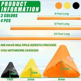 Amylove 4 Pcs PVC Inflatable Flood Barriers for Home Reusable Garage Water Prevention Barriers Flood for Rain Snow Melted Garage Door Basement Home(12 ft x 8 in x 4 in,Orange)