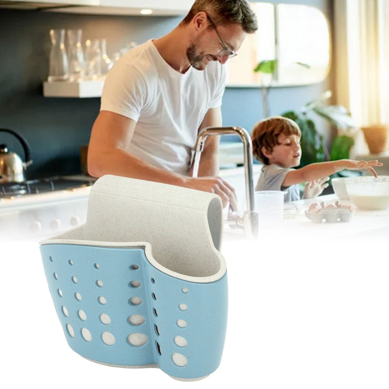 4Pcs Sink Sponge Holder PP 2 Layer Adjustable Strap Soap