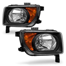ADCARLIGHTS Headlight Compatible with Honda Element 2003 2004 2005 2006 Black Housing Amber Reflector Headlamp Replacement Pair