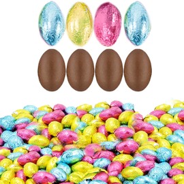 Easter Chocolate Eggs, Multicolored Foil Wrapped Milk Chocolate In Easter Egg Box, 1LB Approximately 90 Eggs