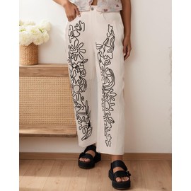 Kedera Barrel Jeans for Women Wide Leg Mid Rise Barrel Denim Tapered Ankle Pants Baggy Boyfriend Jeans