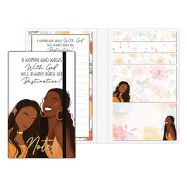 African American Expressions – Walking with God Sticky Note Set with Hardcover and Elastic Band – 50 Sheets per Design (3.38”W x 5.38”H x 0.63”D) - SS06