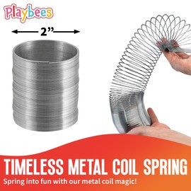 Playbees Metal Coil Spring Walking Toys - 4 Pack - Perfect Novelty Prize and Party Favor for Kids, Teens, and Adults - Classroom, Game and Travel Activity Toy - 2 Inch