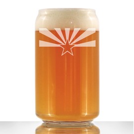 Arizona Flag Beer Can Pint Glass - State Themed Drinking Decor and Gifts for Arizonan Women & Men - 16 Oz Glasses
