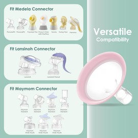 21mm Maymom MyFit Shields, Pano Series; Compatible with Medela Breast Pump- PersonalFit, Freestyle, Harmony, Maxi, Freestyle Flex Connector; Connect to Maymom Widemouth/Narrow Connector, 2pcs
