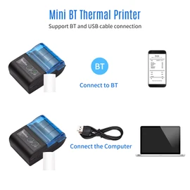SHUAIGUO Receipt Printer, Portable Thermal Receipt Printer 2 inch Wireless BT USB Receipt Bill Ticket Printer with 58mm Print Paper Compatible with Android Windows for Restaurant Sales Retail