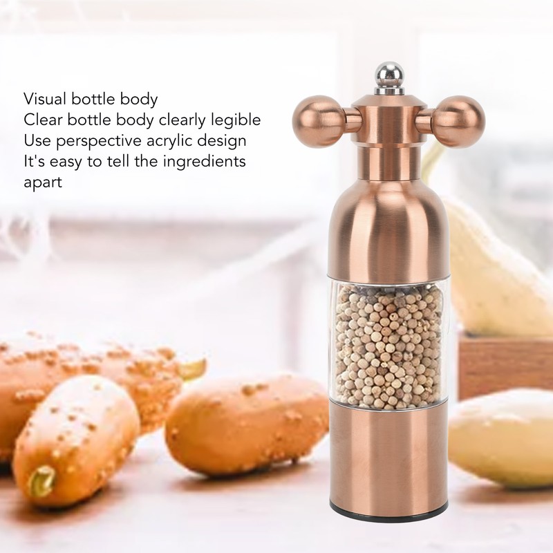 Pepper Mill Professional Refillable Ceramic Rotor Coarseness Adjustable Manual Pepper