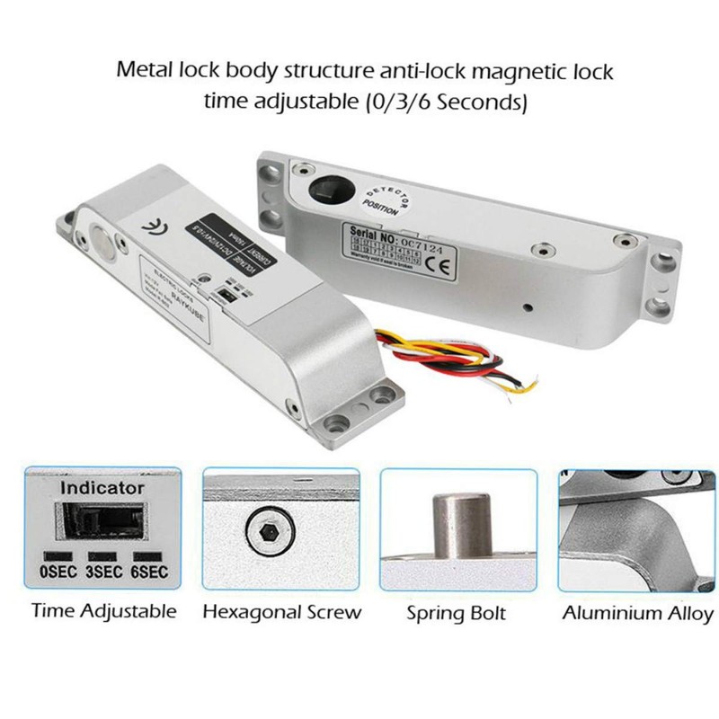 Electric Lock Drop Bolt Lock Fail Safe DC 12 V