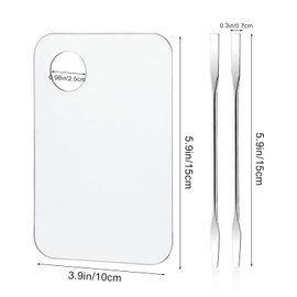 Set of 4 make-up palette, make-up mixing palette, cosmetic mixing palette, clear acrylic make-up palette, with spatula, ideal for foundation, concealer, nail art