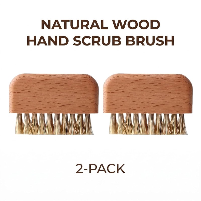 Wooden Nail Brush,Nail Cleaning Brushes, Natural Beech Wood Bristle Nail