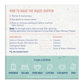 Downunder Wash Co. Bloody Awesome Laundry Bar, Fragrance Free 150g