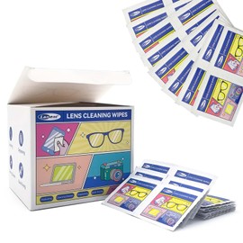 300 PCS - Lens Cleaning Wipes for Eyeglasses, Eye Glasses Cleaner Wipes, Lens Cleaner Wipes, Lens Wipes, Glass Cleaner Wipes, Caretouch Lens & Screen Cleaning Wipes, Lens Wipes Individu Ally Wrapped.