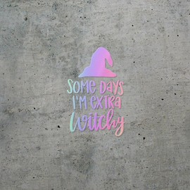 Decal Stickers of Extra Witchy (Hologram) (Set of 2) Premium Waterproof Vinyl Decal Stickers for Laptop Phone Accessory Helmet Car Window Mug Tuber Cup Door Wall - BICVER1e99541HOW19Y24