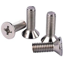 KOSJETHAS 50Pcs #8-32 x 5/8" UNC Phillips Flat Countersunk Head Machine Screws, 304 Stainless Steel 18-8, Full Thread, Coarse Thread