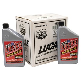 Lucas Oil Motorcycle Oil/Synthetic 20W-50, 6 Btls/1 Qt