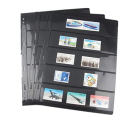 MUROAD Stamp Pages for Stamp Album Binder, 10 Sheet 5S Pages for Stamp Pages Collectors, Professional Pack (5 Rows)