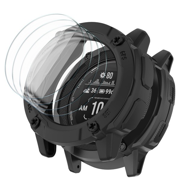 [1+4Pack] Case with Tempered Glass Screen Protector Compatible with Garmin