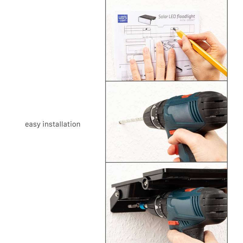 LED's light 0300417 Solar LED Spotlight 12 W Black Motion