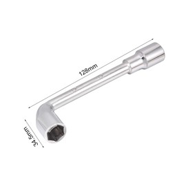 sourcing map 12mm Metric L Shaped Angled Open Hex 6 Point Socket Wrench
