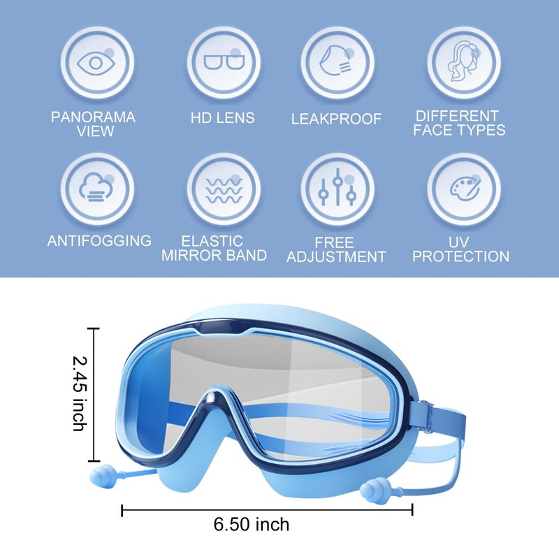 FEELNOW Favorabler Goggles, HD Waterproof and Anti-Fog Swimming Goggles for