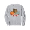 Vintage Pumpkin Fall Leopard Print Rustic Boho Style Autumn Sweatshirt