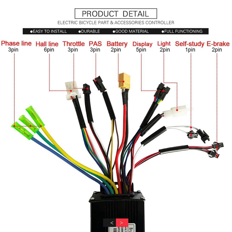 DcnrInsr 24V 36V 48V 500W 750W 9 Tubes Brushless 26A