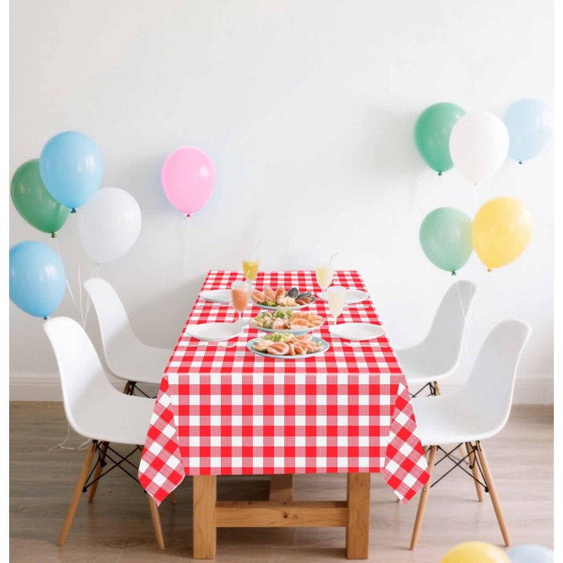 SietDESEO 2 Pack Red Gingham Tablecloth Rectangle 54 x 108