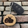 Promotech Harley Motorcycle Handmade Laser Engraved Single Piece Wooden Keyring,