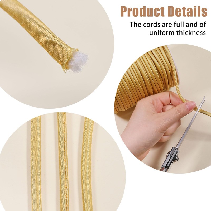 CHGCRAFT 55 Yards Satin String Cord for Clothing Buttons Knitting