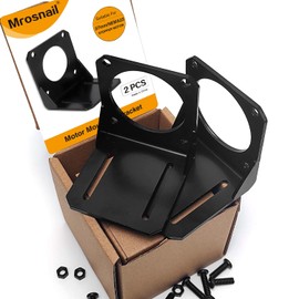 Mrosnail Nema 23 Stepper Motor Mounting Bracket 2-Pack - Alloy Steel L-Shape Fixed Seats for High Precision Geared Motors, Includes Screws & Nuts, 57mm
