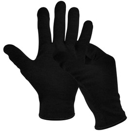 3 Pairs(6Pcs) Cotton Gloves for Eczema and Dry Hands, Moisturizing Gloves, Work Gloves for Men, Women, SPA, Jewelry Inspection (Black, 3 Pairs)