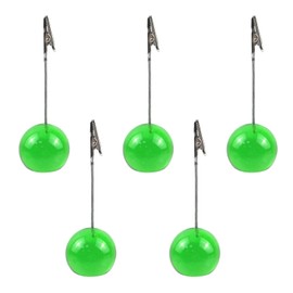 Xiaoyztan Translucent Resin Ball Base Memo Clip Place Card Stand Holder for Desk Table Wedding Party Meeting Display Alligator Clip H 4-3/4" Pack of 5 - Green