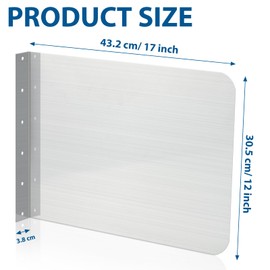 Amylove Stainless Steel Splash Guard Stainless Steel Wall Mount Splash Guard with Screws Splash Guard for Sink Bathroom Sink Side Splash Sink Splash Protector for Kitchen Restaurant(17 x 12 Inch)