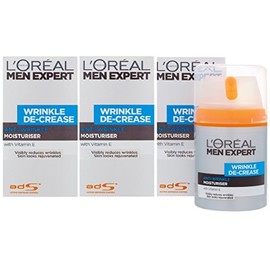 3 x 50ml LOreal Men Expert Wrinkle De-Crease Anti-Wrinkle Moisturiser
