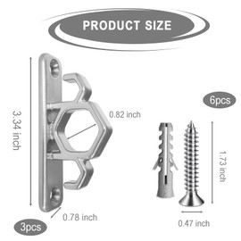 WOCHOLL Resistance Band Wall Anchors Heavy Duty Wall Mount Workout Anchors for Exercise Bands, Space-Saving Home Gym Workouts, Strength Training, Durable Steel Construction (3, Silver)