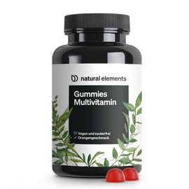 Gummies Multivitamin - 120 Fruity Gummy Bears - Natural Aroma - with 12 Vitamins and Minerals (Vitamin C, D3, Biotin, Folic Acid, Zinc & More) - Produced & Laboratory Tested in Germany