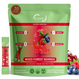 EOCUTE Super GREENS Powder Berry Flavor Bloating Relief, Gut Health & More 30 packet
