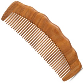 Moreinday Wooden Comb for Men, Wooden Beard Comb, Fine Tooth for Straight Hair - Green Sandalwood