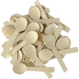 100pcs 4 inch Mini Wooden Spoons, Biodegradable Compostable Birchwood, Food Grade Disposable Spoons Disposable Wooden Cutlery for Parties, Weddings, Camping.