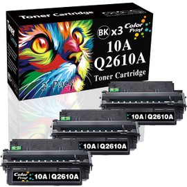 3-Pack ColorPrint Compatible Q2610A Toner Cartridge Replacement for HP 10A 2610A Q2610 2610A Used for Laser Jet 2300 2300L 2300N 2300D 2300DN 2300DTN Printers (3X Black)