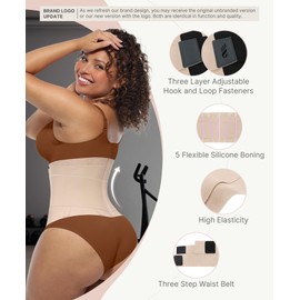 FeelinGirl Women Corset Workout Waist Trainer Belt Tummy Control Waist Cincher Sport Waist Trimmer Skin XL