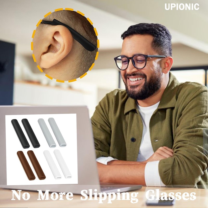 Silicone Glasses Ear Cushion,Anti Slip Glasses Ear Grip, Eyeglass Ear
