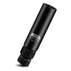 pgroup 10 Spline Lug Nut Key, TA20-17/19 Socket,Lug Nut Removal Tool Of 17mm & 19mm Hex Drive, Wheel Replacement Key To Double-Hex Heads, Cr-V Steel