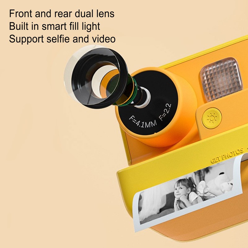 K27 Kids Instant Camera Front Rear Dual Lens Selfie Video