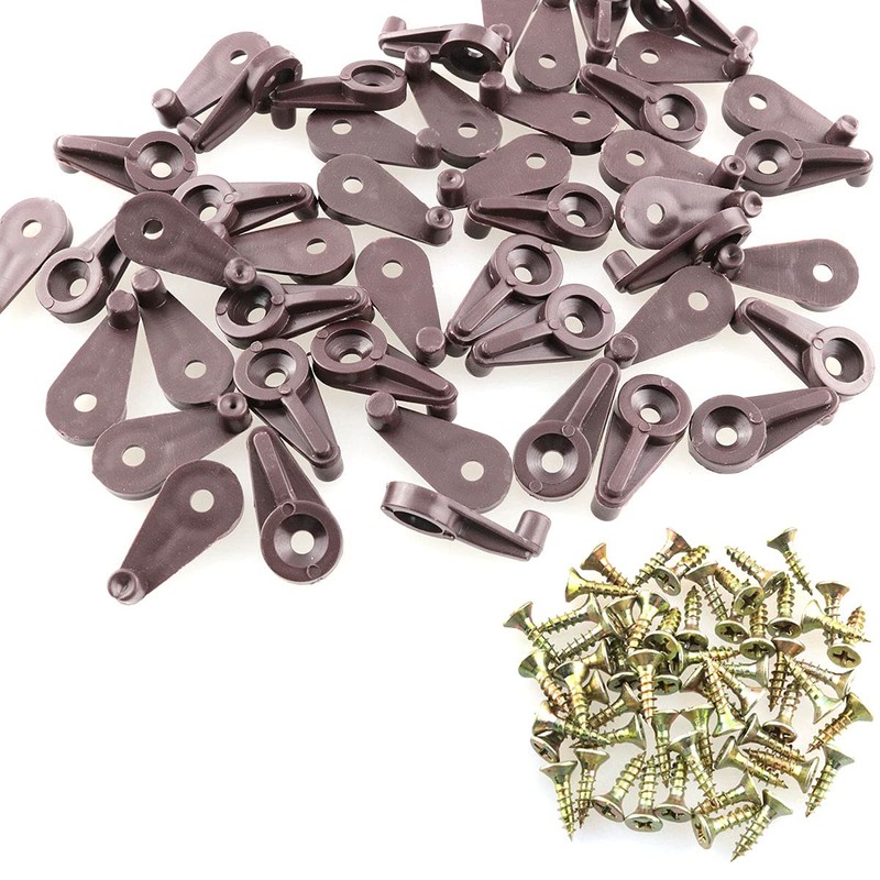 ITROLLE Glass Retainer Clip 40PCS 4mm Brown Glass Cabinet Clips