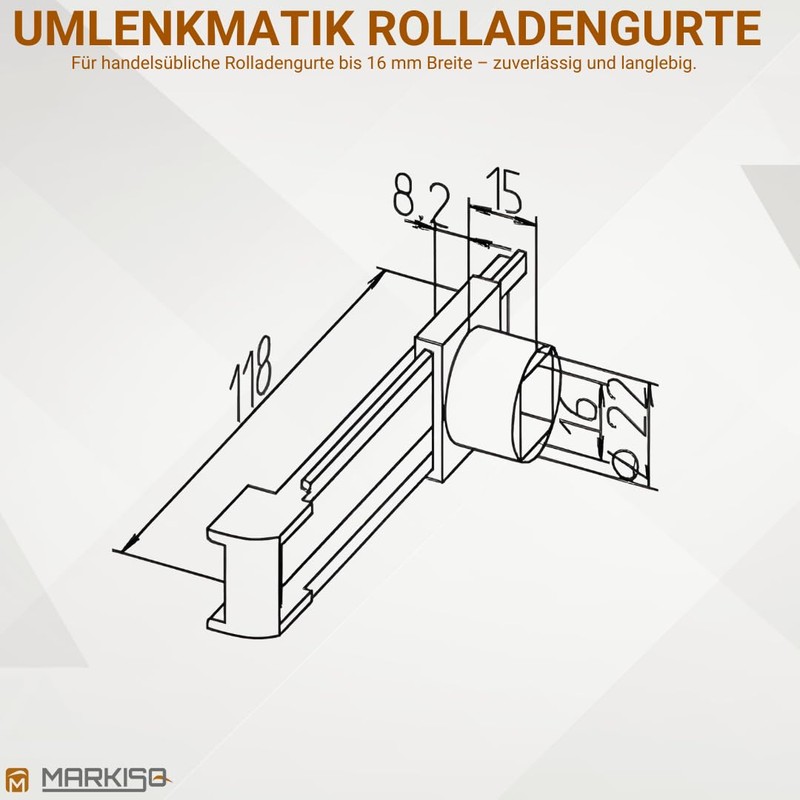 markiso® Umlenkmatik roller shutter belt deflection, belt deflection for mini