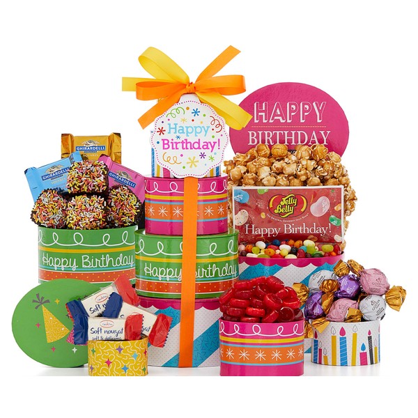Birthday Gift Tower Make A Wish by Wine Country Gift Baskets