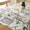 LOONELO World Map Cotton Linen Tablecloth,Antique Map Printed Tablecloth,Washable Retro